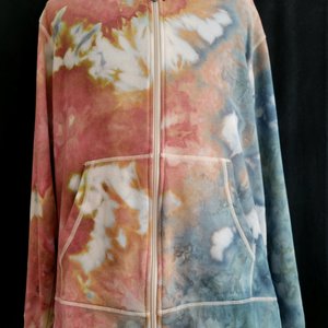 XL French Terry Zip-Up Hoodie, Weathered Watercolor
