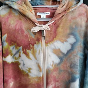 XL French Terry Zip-Up Hoodie, Weathered Watercolor