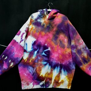 XXL Tall Hoodie, Funky Magenta Watercolor