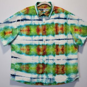 XXL Linen Shirt, Tropical Reflections