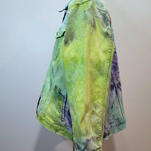 3X/4X Denim Jacket, Garden Watercolor