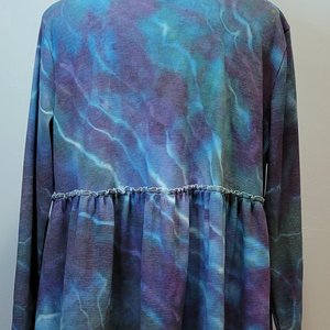 1X, Waffle Weave Shirt, Peacock Geode