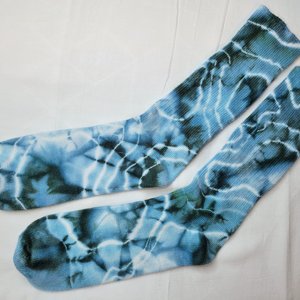 Socks, Bamboo, Size 11-13 Crew, Teal Garden Geode