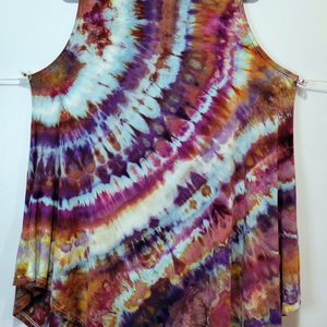 2X Tunic Tank Hanky Hem, Petrified Wood