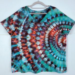 XL Tall V-Neck T,  Tropical Sunset