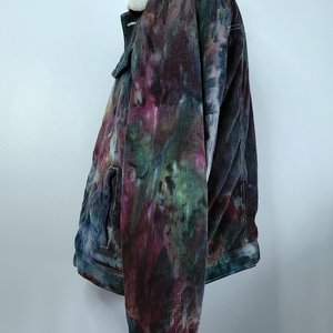 XXL Sherpa Lined Courderoy Jacket, Plum & Teal