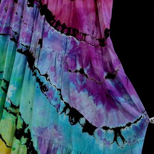 XXL Flutter Sleeve Dress, Rainbow Geode
