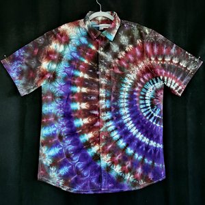 L Tall Linen Shirt, Cosmic Storm Ripple