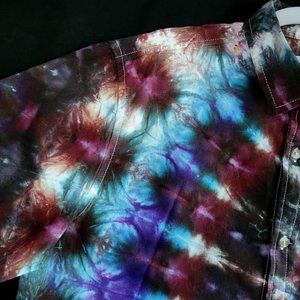 L Tall Linen Shirt, Cosmic Storm Ripple