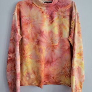 L/XL Mock Neck French Terry, Peachy Keen