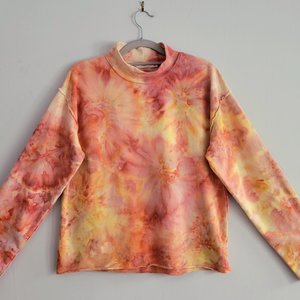 L/XL Mock Neck French Terry, Peachy Keen