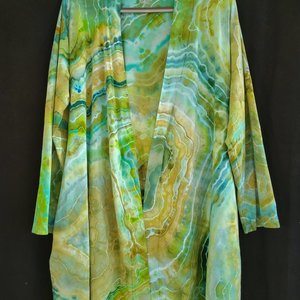 S/M Wrap Cardigan Robe, Wasabi Spice Geode
