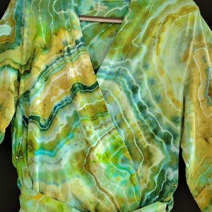 S/M Wrap Cardigan Robe, Wasabi Spice Geode