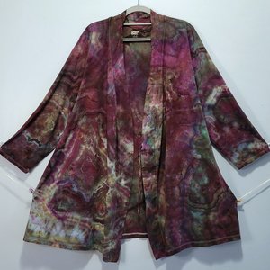 1x/2x Cardigan Robe, Plum Geode