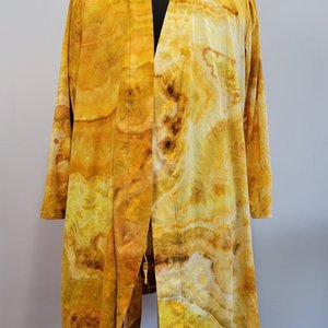 1x/2x Wrap Cardigan Short Robe, Yellow Jasper