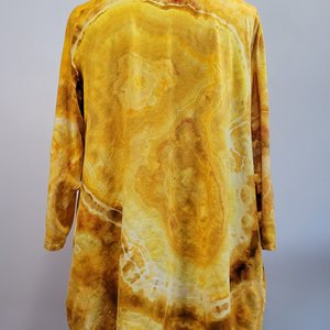 1x/2x Wrap Cardigan Short Robe, Yellow Jasper