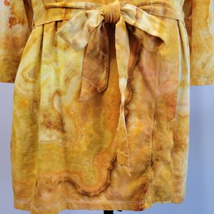 1x/2x Wrap Cardigan Short Robe, Yellow Jasper