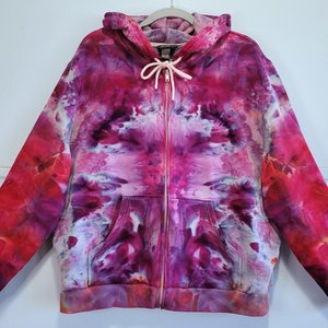 XL Zip-Up Bamboo Hoodie, Fuchsia Fire