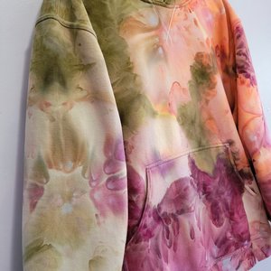 XL Women's Hoodie, Peachy Plum Watercolor