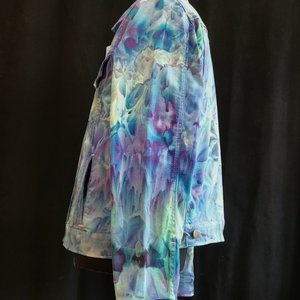 L Denim Jacket, Iris Watercolor
