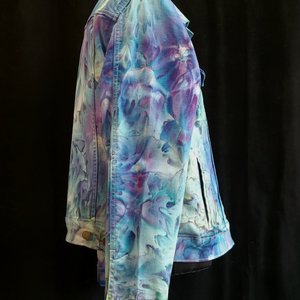 L Denim Jacket, Iris Watercolor
