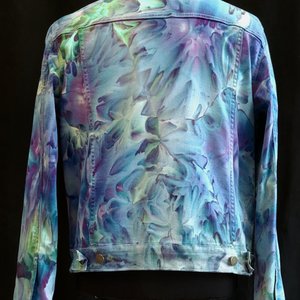 L Denim Jacket, Iris Watercolor