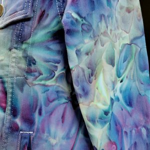 L Denim Jacket, Iris Watercolor