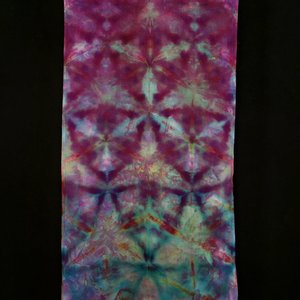 Scarf, Bamboo, Strawberry Skies Shibori