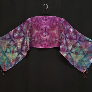 Scarf, Bamboo, Strawberry Skies Shibori