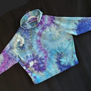 4X French Terry Hoodie, Violet Waves