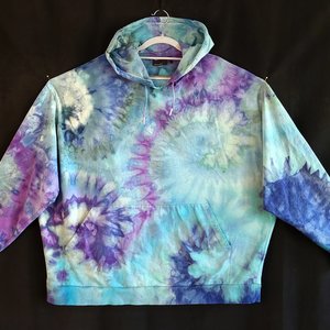 4X French Terry Hoodie, Violet Waves