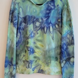 XS Sweater Knit Hoodie, Sea Waves