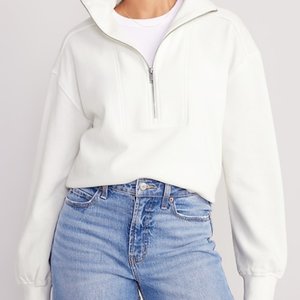 XXL Petite Half Zip Pullover, Hydrangeas