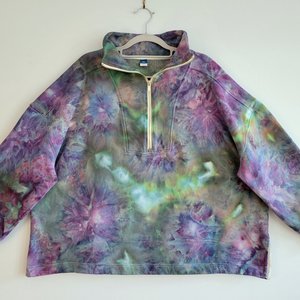 XXL Petite Half Zip Pullover, Hydrangeas