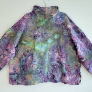 XXL Petite Half Zip Pullover, Hydrangeas