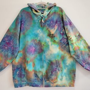XL Tall Zip Up Hoodie, Mind Bending Clouds
