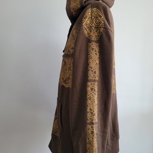 XXL Tall Sherpa Lined Hoodie, Norse Block Printed