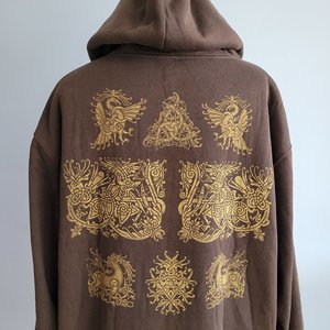 XXL Tall Sherpa Lined Hoodie, Norse Block Printed