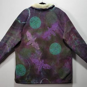 1X/2X Sherpa Lined Cardigan, Celtic Ravens