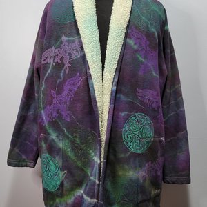 1X/2X Sherpa Lined Cardigan, Celtic Ravens