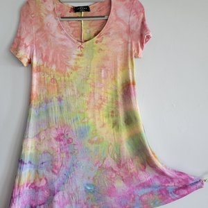 S Rayon Tunic, Pastel Swirls