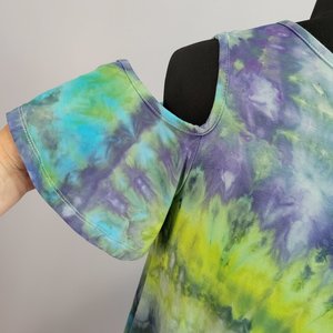 1X Cold Shoulder Tunic, Spring Swirl