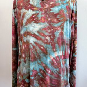 2X Rayon Tunic Long Sleeve, Stormy Sky Swirl