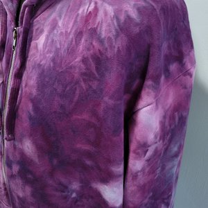 3XL/2XL Zip-Up Hoodie, Elderberry Watercolor