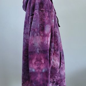 3XL/2XL Zip-Up Hoodie, Elderberry Watercolor