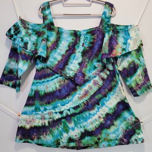1X/2X Strap Shoulder Tunic, Mind Twist