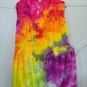 2X Cami Maxi Sundress, Rainbow Watercolor