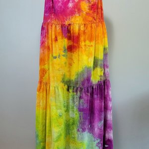 2X Cami Maxi Sundress, Rainbow Watercolor