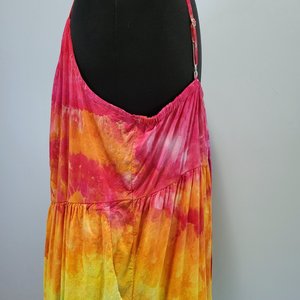 2X Cami Maxi Sundress, Rainbow Watercolor