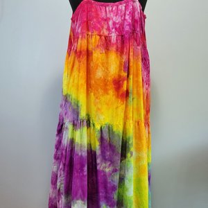 2X Cami Maxi Sundress, Rainbow Watercolor
